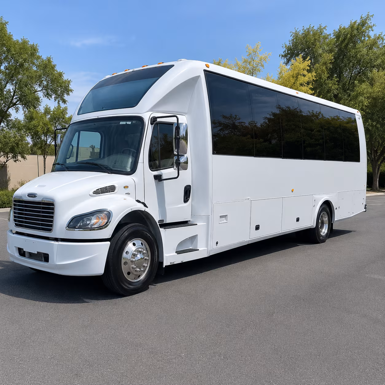 Group beside a Mercedes Sprinter limo in West Valley City