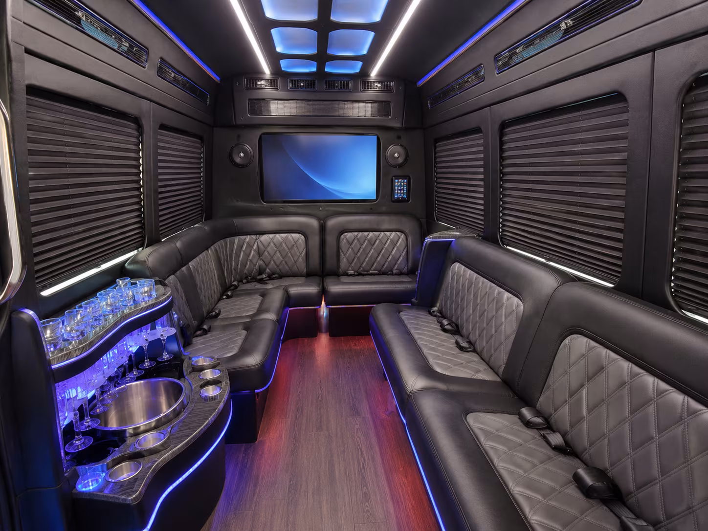 West Valley City Airport Shuttle & Transportation party bus exterior