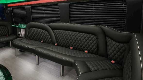 Interior of West Valley City Party Bus Company's 14 Passenger Sprinter Limousine in Sandy