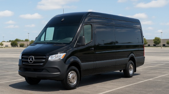 Exterior of West Valley City Party Bus Company's 14 Passenger Sprinter Limousine in South Jordan