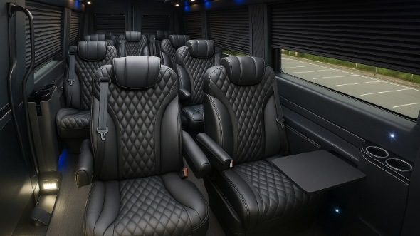 Interior of West Valley City Party Bus Company's 15 Passenger Mini Bus in West Valley City