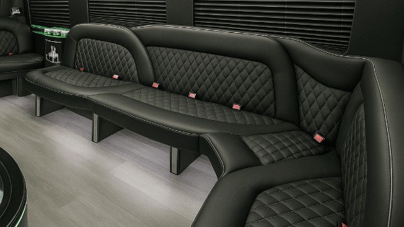Interior of West Valley City Party Bus Company's 15 Passenger Party Bus in Murray