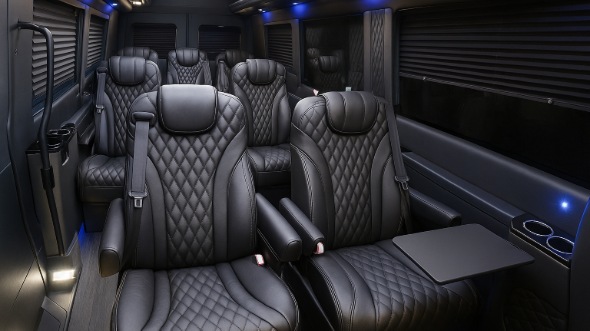 Interior of West Valley City Party Bus Company's 18 Passenger Minibus in West Valley City