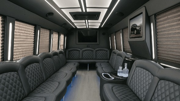 Interior of West Valley City Party Bus Company's 20 Passenger Party Bus in Lehi