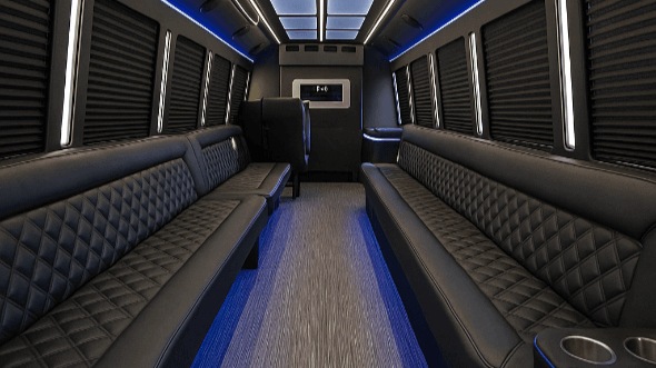 Interior of West Valley City Party Bus Company's 20 Passenger Party Bus in Murray
