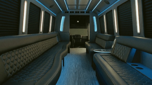 Interior of West Valley City Party Bus Company's 20 Passenger Party Bus in West Jordan