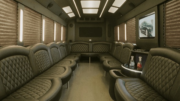 Interior of West Valley City Party Bus Company's 25 Passenger Party Bus in Draper