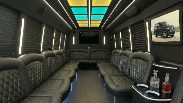 Interior of West Valley City Party Bus Company's 28 Passenger Party Bus in Lehi