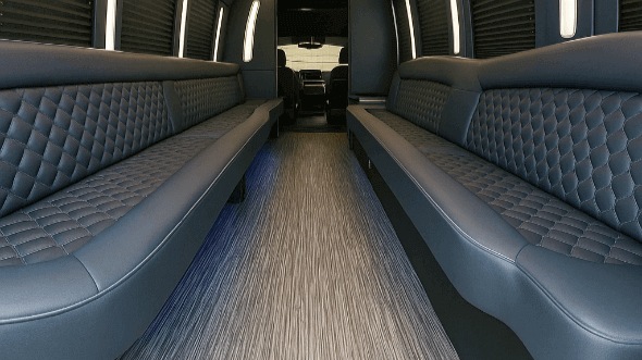 Interior of West Valley City Party Bus Company's 28 Passenger Party Bus in Sandy