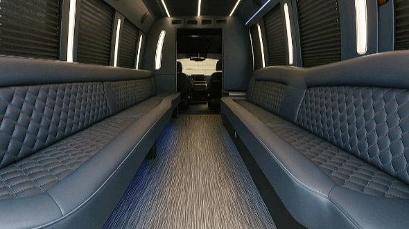 Interior of West Valley City Party Bus Company's 30 Passenger Party Bus in Taylorsville