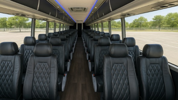 Interior of West Valley City Party Bus Company's 40 Passenger Charter Bus in West Valley City