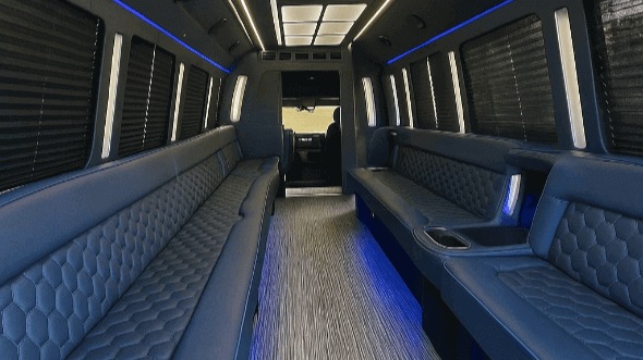 Interior of West Valley City Party Bus Company's 40 Passenger Party Bus in West Jordan