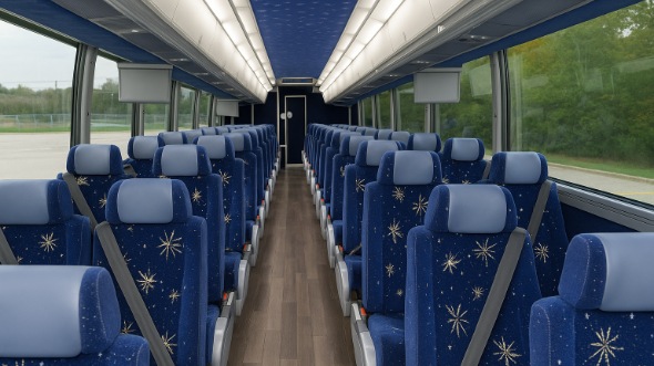 Interior of West Valley City Party Bus Company's 44 Passenger Charter Bus in West Valley City