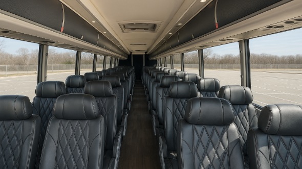 Interior of West Valley City Party Bus Company's 46 Passenger Charter Bus in West Valley City