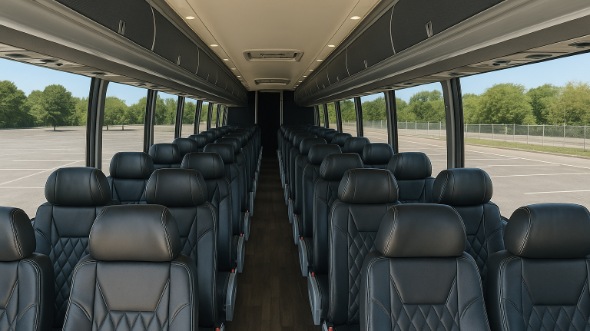 Interior of West Valley City Party Bus Company's 47 Passenger Charter Bus in West Valley City