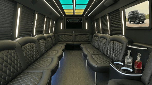 Interior of West Valley City Party Bus Company's 50 Passenger Party Bus in Lehi