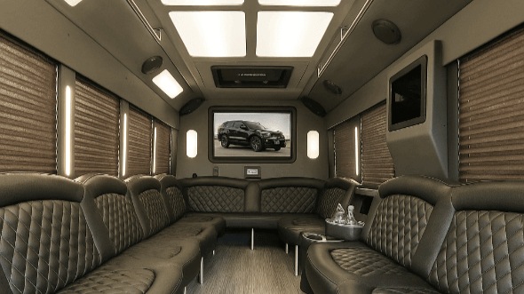 Interior of West Valley City Party Bus Company's 50 Passenger Party Bus in Murray