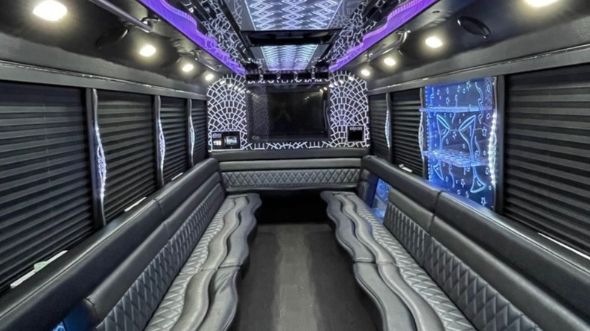 Interior of West Valley City Party Bus Company's 50 Passenger Party Bus in Taylorsville