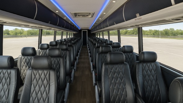 Interior of West Valley City Party Bus Company's 51 Passenger Charter Bus in West Valley City