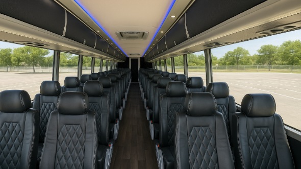 Interior of West Valley City Party Bus Company's 54 Passenger Charter Bus in West Valley City