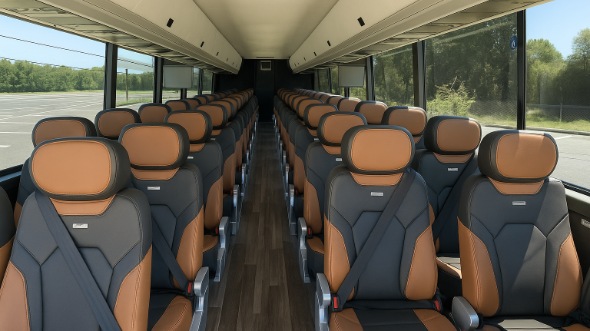 Interior of West Valley City Party Bus Company's 56 Passenger Charter Bus in West Valley City