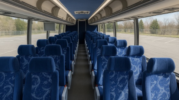 Interior of West Valley City Party Bus Company's ADA Charter Bus in West Valley City